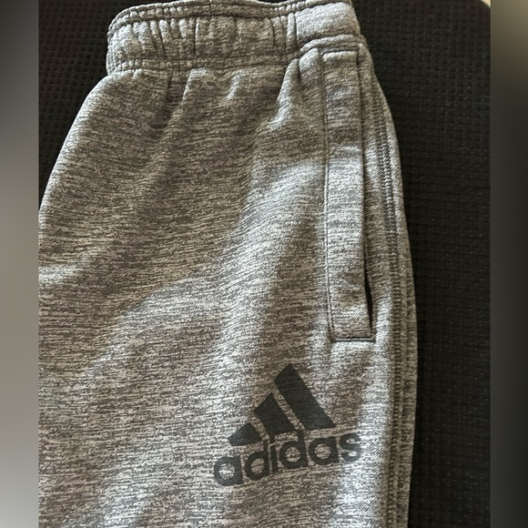 Adidas heather gray sweatpants; size S. Front pockets with zippers. - Picture 2 of 9